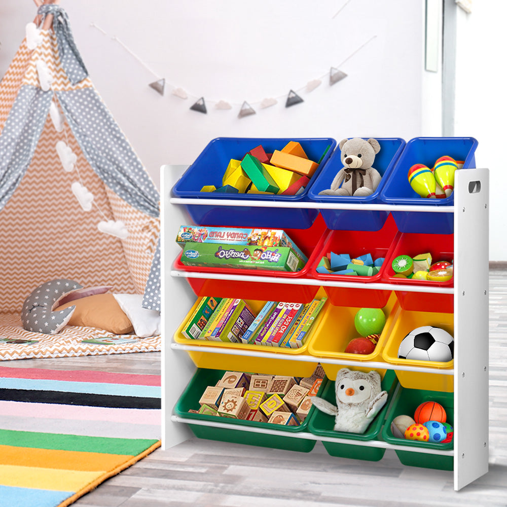 KidsDream 12 Plastic Bins Kids Toy and Book Organiser