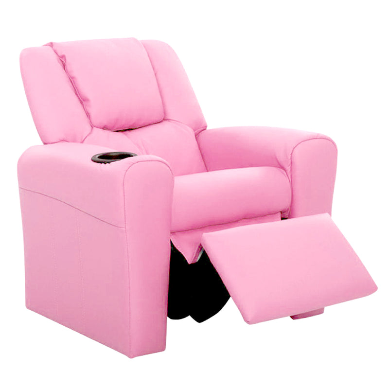 KidsDream PU Leather Recliner Chair Pink Colour