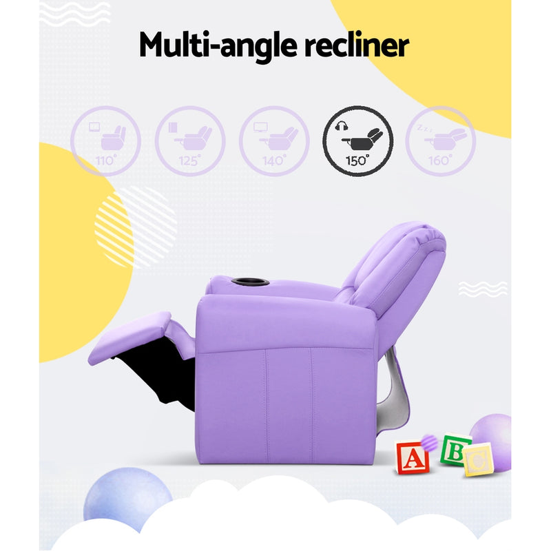 KidsDream PU Leather Recliner Chair Purple Colour