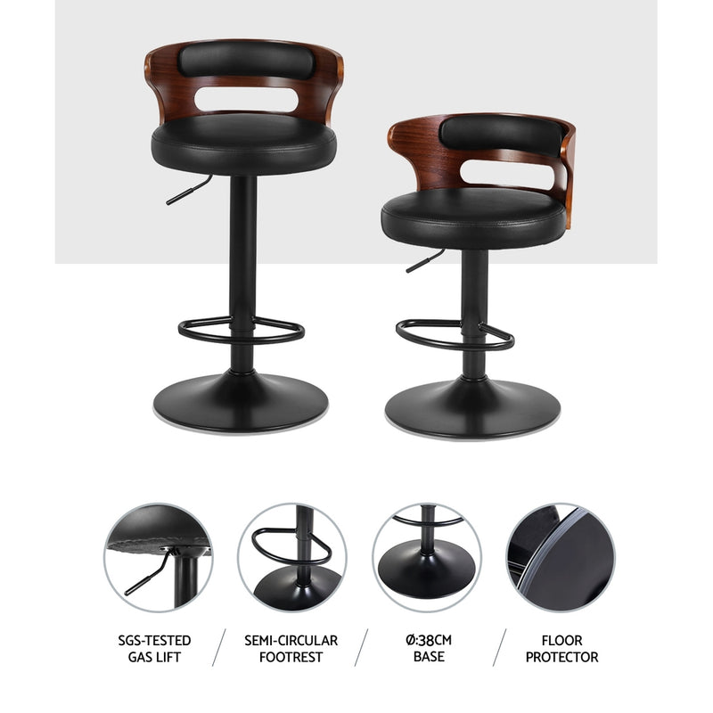 Bexley Faux Leather Gas Lift  Bar Stools for 2