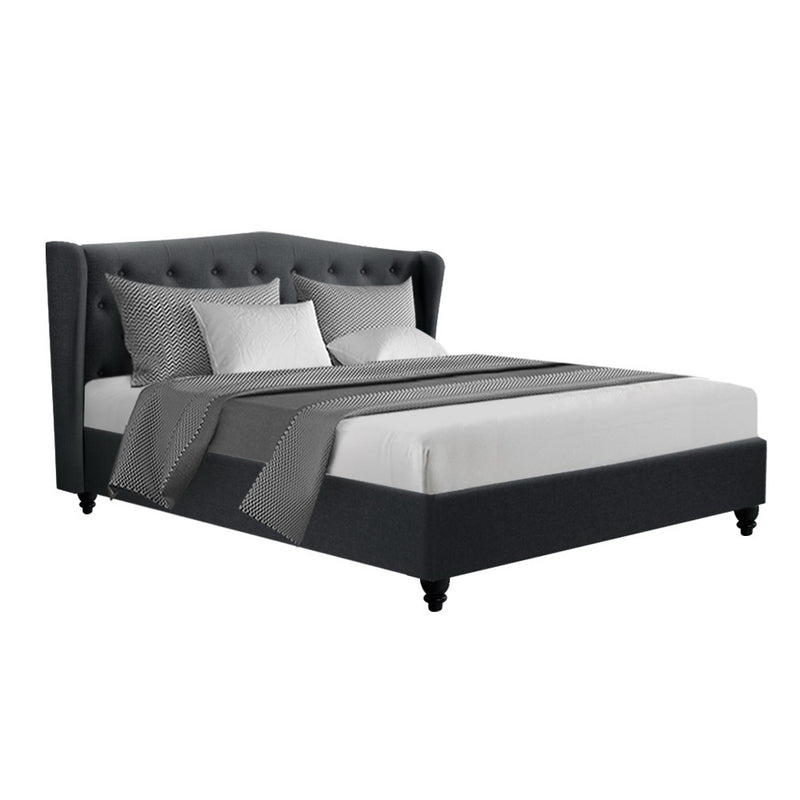 Montpellier Premium Faux Line Fabric Bed Frame - King Size