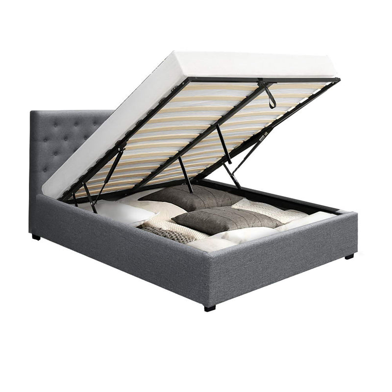 Faro Premium Fabric Gas Lift Bed Frame - Double Size