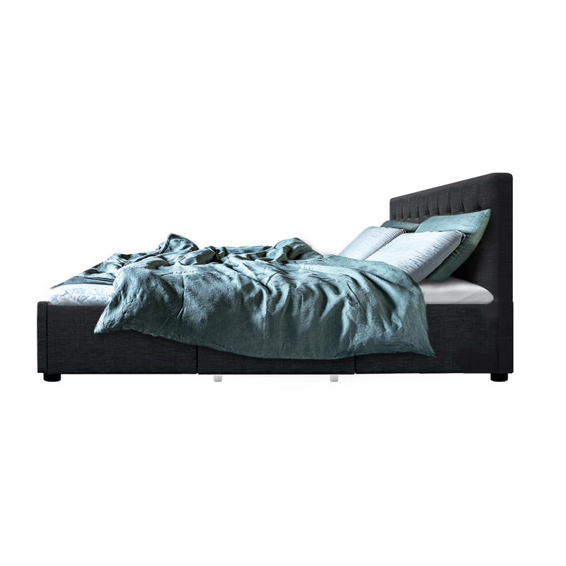 Berlin Premium Fabric Bed Frame with 4 Drawers - Double Size