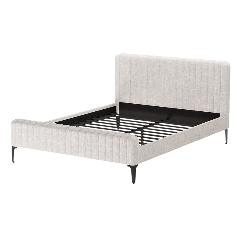 Verona Premium Beige Fabric Bed Frame - Queen Size