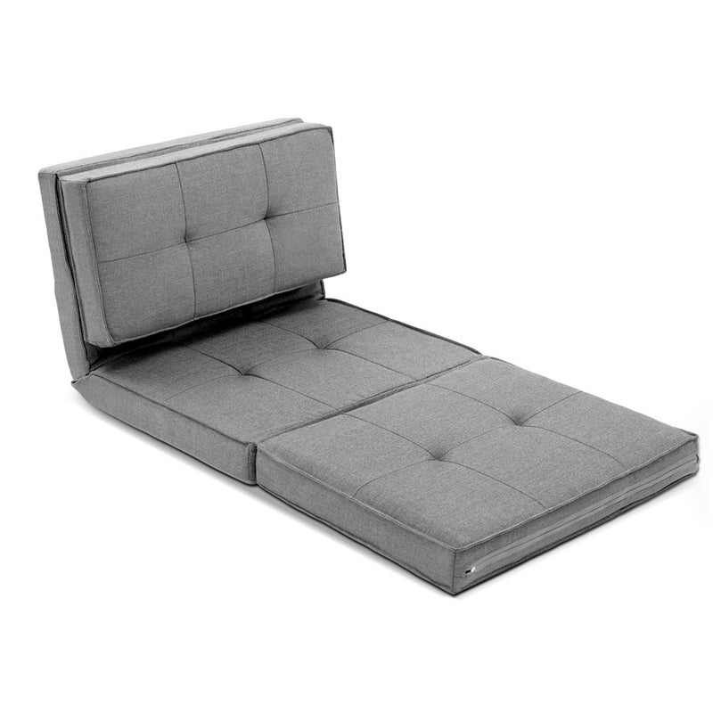 Barby Floor Lounge Single Sofa Bed Grey Fabric