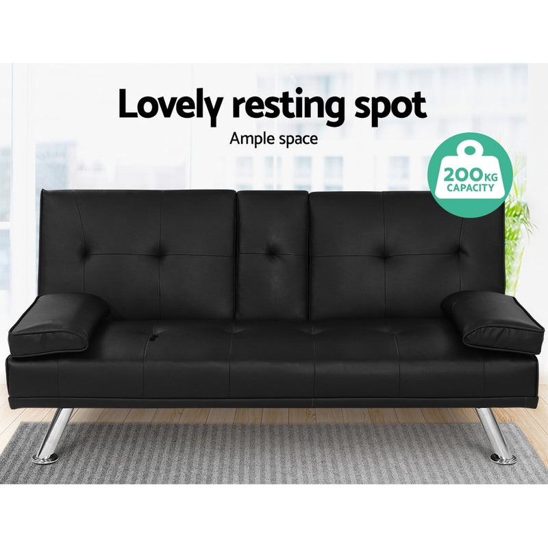 Lewes Premium PU Leather Sofa Bed