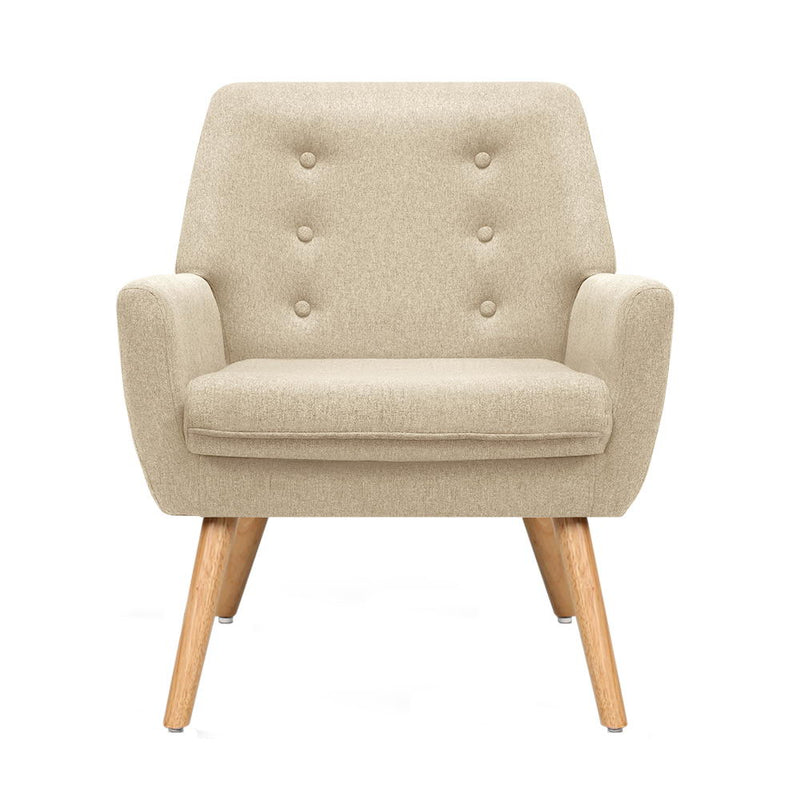 Rome Premium Fabric Armchair - Beige