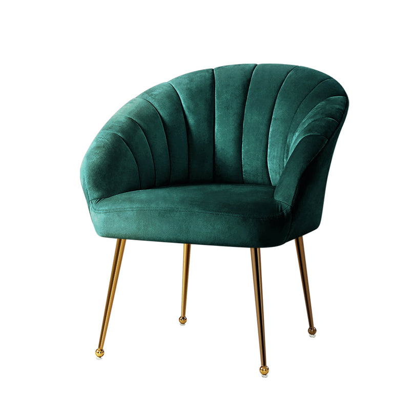 Reims Premium Velvet Fabric Armchair - Green