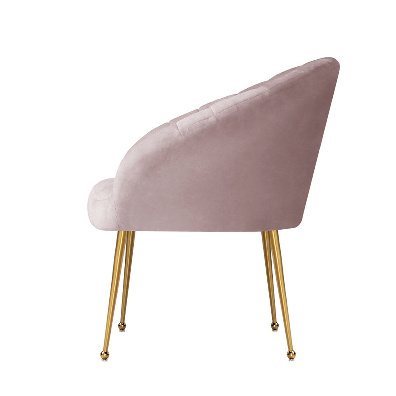 Nantes Premium Velvet Fabric Armchair - Pink