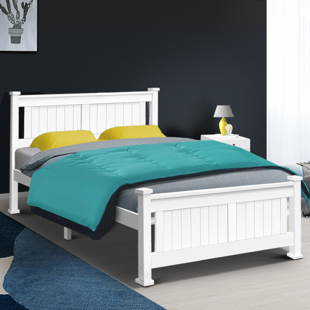 Lille Solid Pine Wooden Bed Frame - Double Size