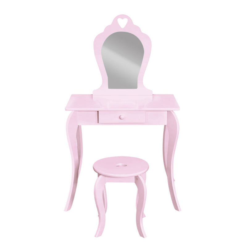 KidsDream Vanity Mirror Dressing Table with Stool Set Pink Colour
