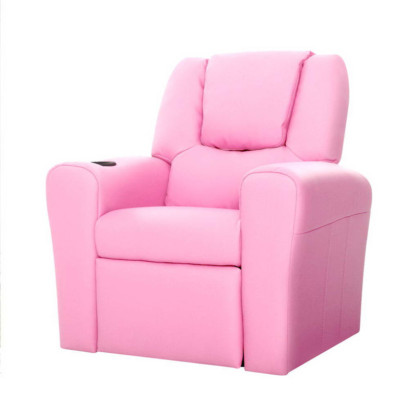 KidsDream PU Leather Recliner Chair Pink Colour